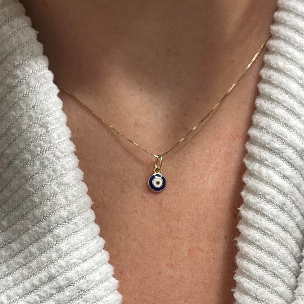 14k gold evil eye necklace